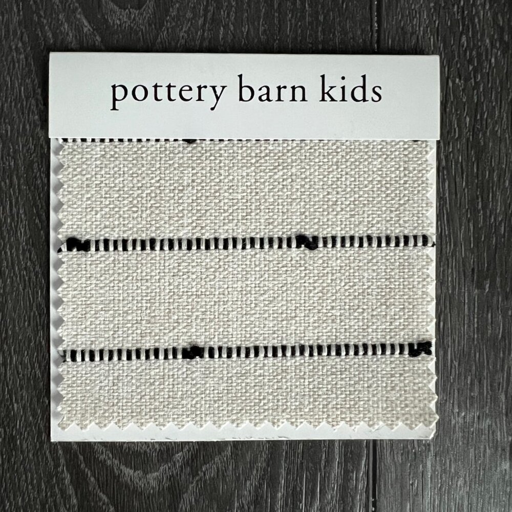 Pottery Barn Slubby Pinstripe Swatch, Black